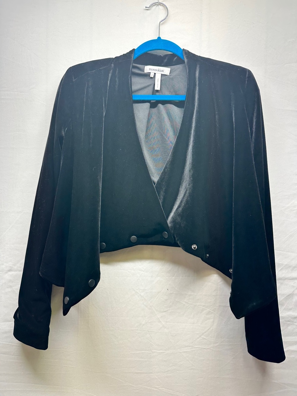 Manoukian Black Velvet Cropped Jacket